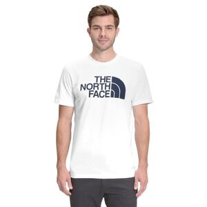 THE NORTH FACE Men's Short Sleeve Half Dome Tee, TNF White/Aviator Navy, X-Large